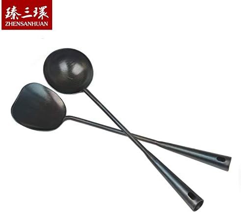 Round Bottom Iron Wok Set with Wood Lid — photo 4