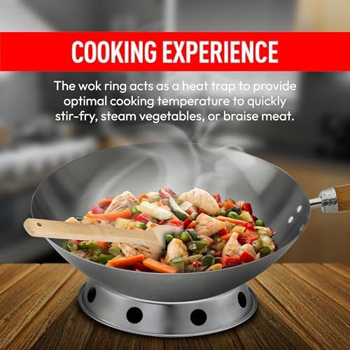Carbon steel 4-piece wok set 12 inch — photo 5