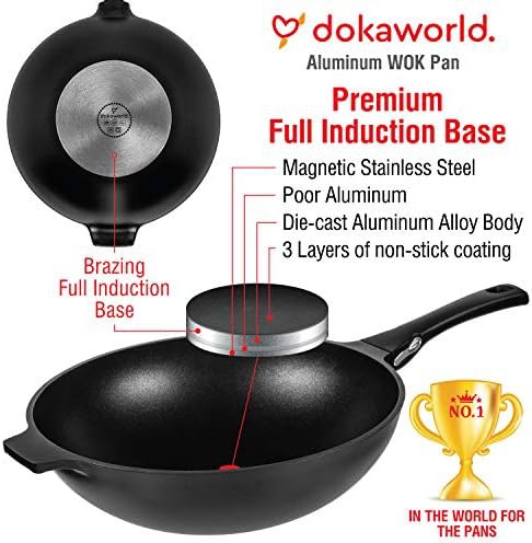 Aluminum nonstick induction compatible wok — photo 4