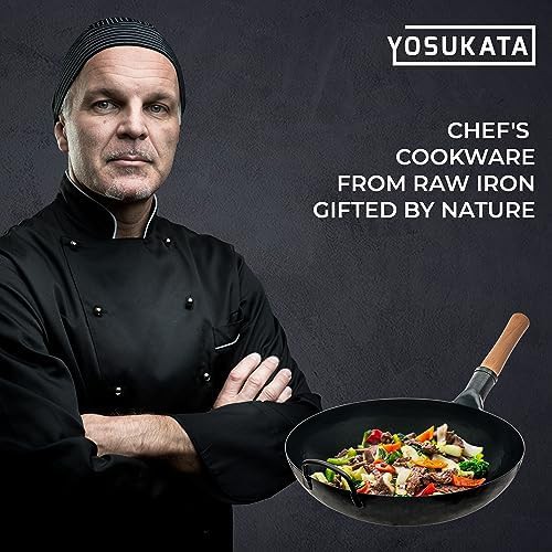 Blue flat bottom carbon steel wok 13.5 — photo 5