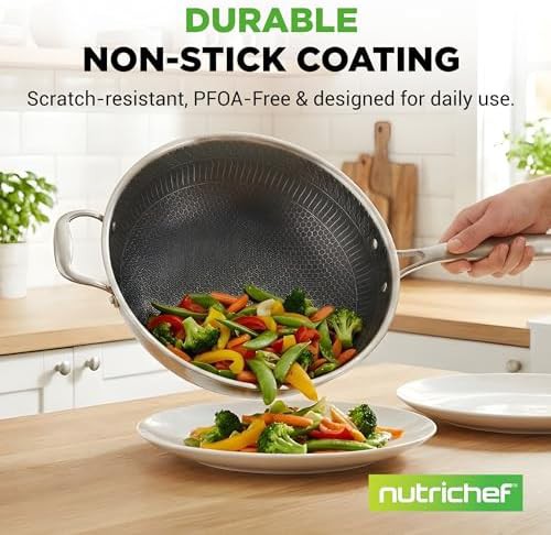 Honeycomb Textured Stainless Steel Wok — photo 3