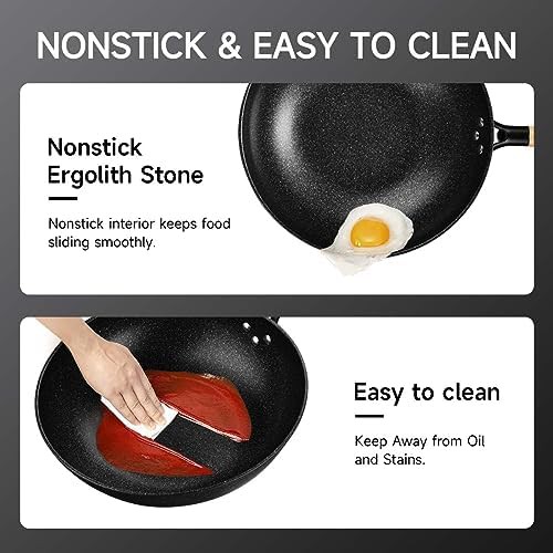Non-stick wok with integrated steamer basket — photo 5