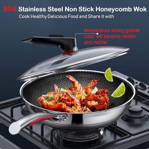 Honeycomb stainless steel nonstick induction wok — photo 5