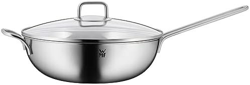 Polished Induction Wok with Glass Lid — photo 3