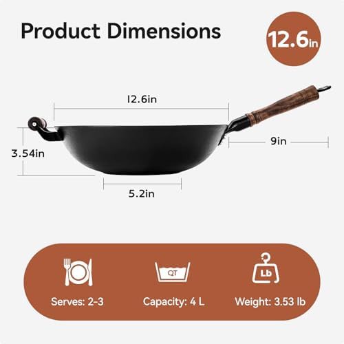 Round bottom cast iron stir fry pan — photo 3