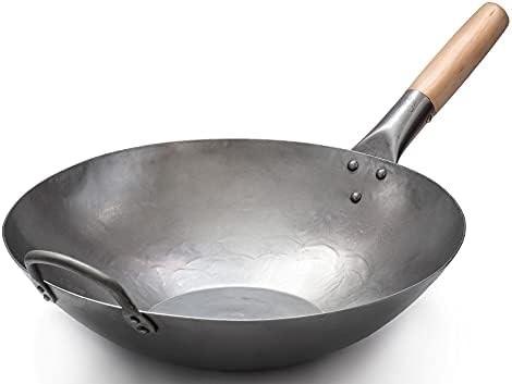 Induction ready hammered 14 inch flat wok