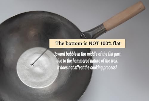 Induction ready hammered 14 inch flat wok — photo 3
