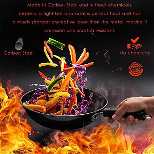 Carbon steel five piece wok set with lid — photo 4