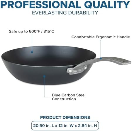 Blue Carbon Steel Chef Pan Wok — photo 4