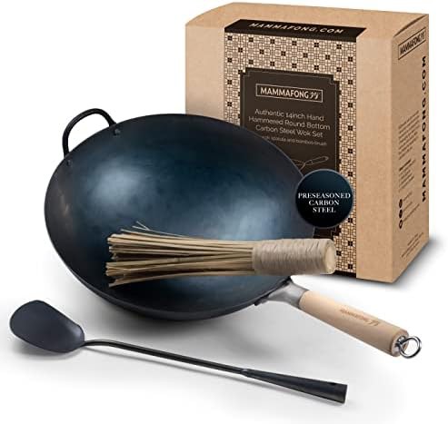 Preseasoned Round Bottom Wok Set 14 in