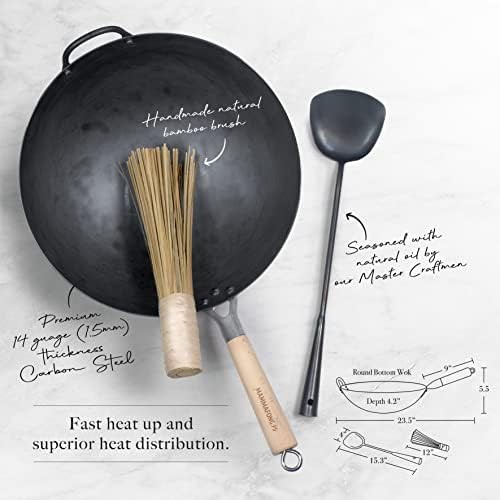 Preseasoned Round Bottom Wok Set 14 in — photo 3