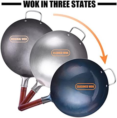 Traditional round bottom hammered wok 13.4 in — photo 4