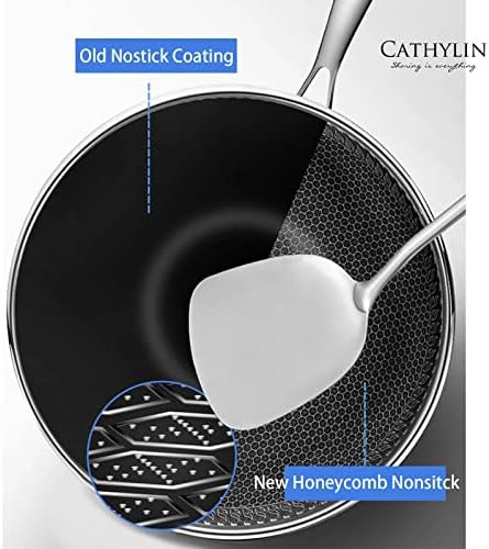 Honeycomb stainless steel wok pan 12.5 — photo 5
