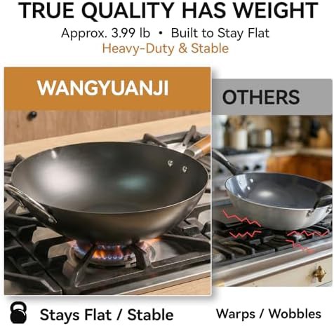 Carbon steel wok with traditional iron spatula — photo 5