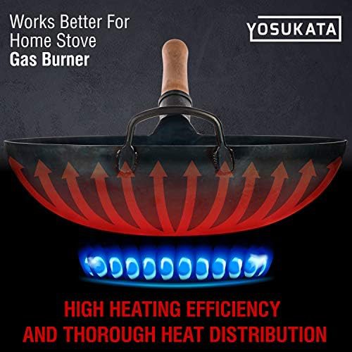Blue round bottom wok with spatula 14 in — photo 4