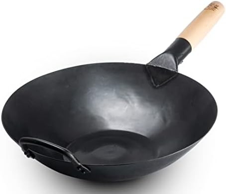 Induction ready flat 13 inch black wok