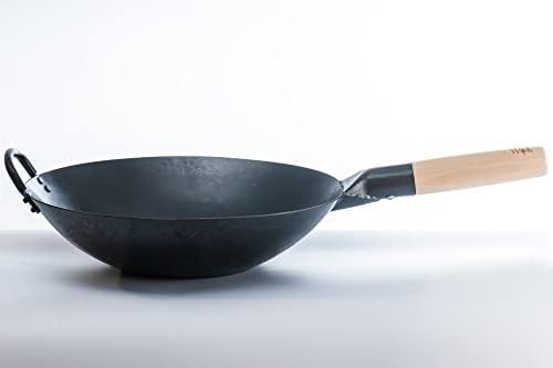 Induction ready flat 13 inch black wok — photo 3