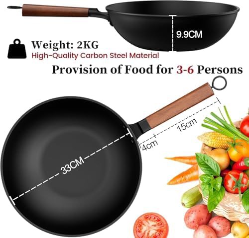 Pre-seasoned flat bottom wok with spatula — photo 3
