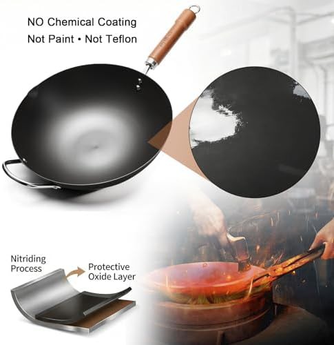 Carbon steel wok with traditional spatula — photo 4