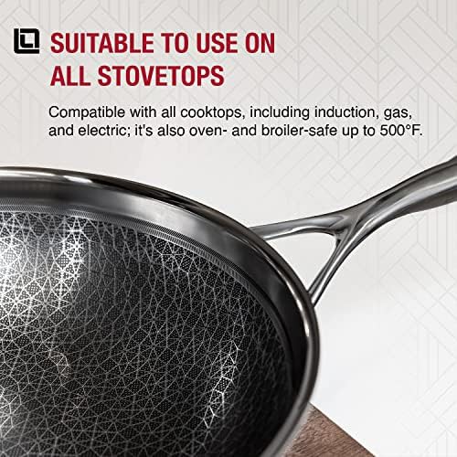 Hybrid stainless steel nonstick 12 in wok — photo 3