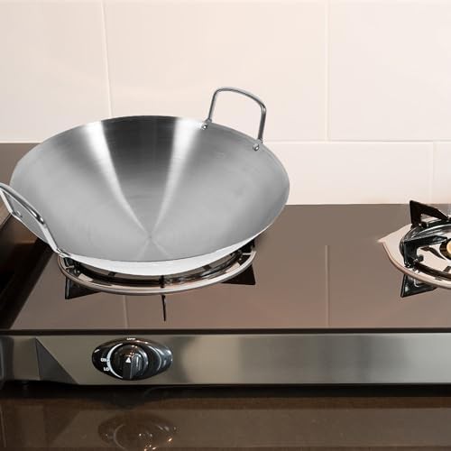 Stainless steel round bottom gas stove wok — photo 5
