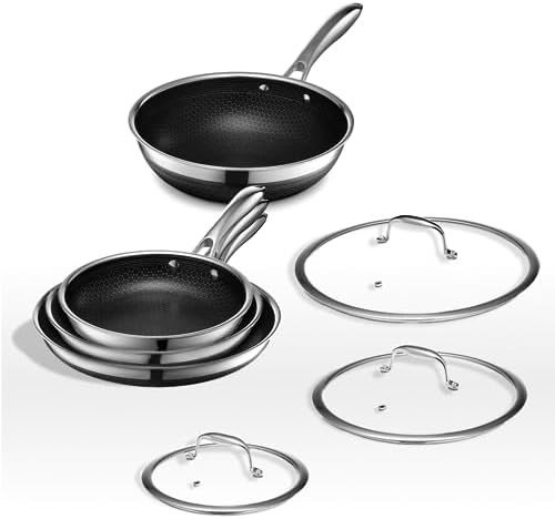 Seven Piece Hybrid Cookware Set with Wok