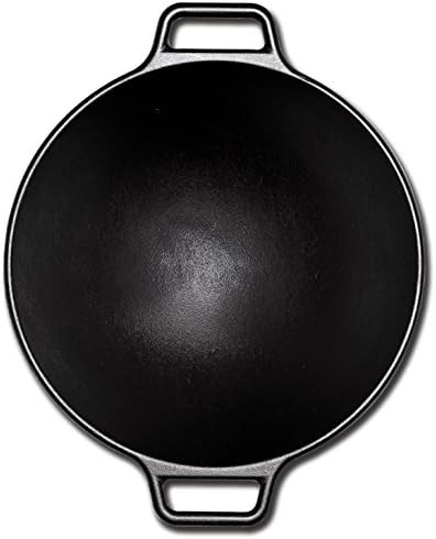 Large Cast Iron Wok and Skillet Pair — photo 3