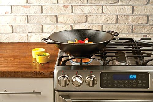 Large Cast Iron Wok and Skillet Pair — photo 4