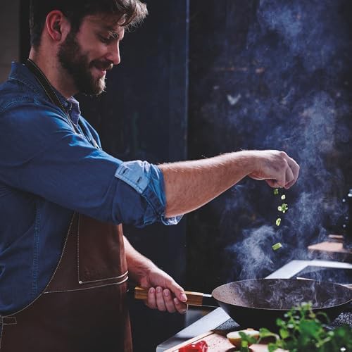 Forest Blue Carbon Steel Wok with Wood Handle — photo 3