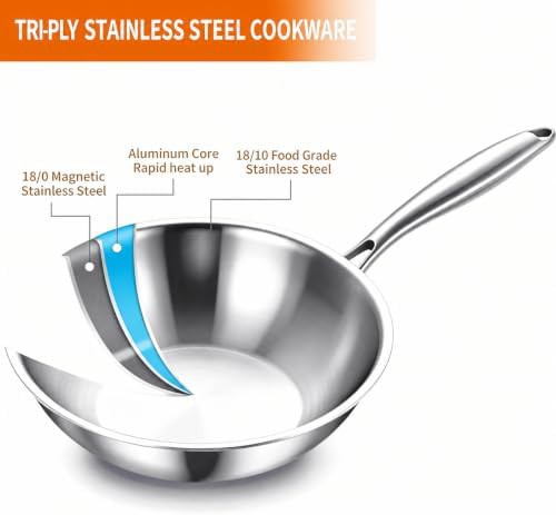 Small Tri-Ply Stainless Steel Mini Wok — photo 3