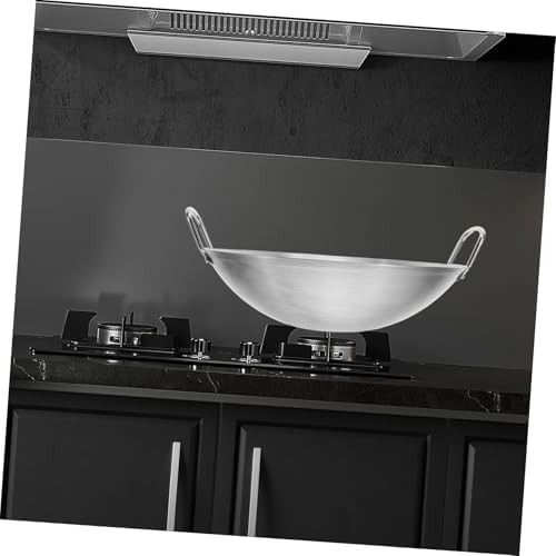 Stainless steel round bottom double handle wok — photo 5