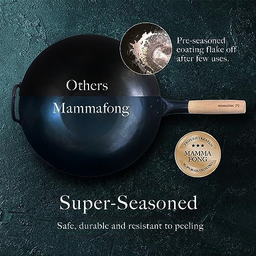 Large Flat Bottom Carbon Steel Pow Wok 16 in — photo 4