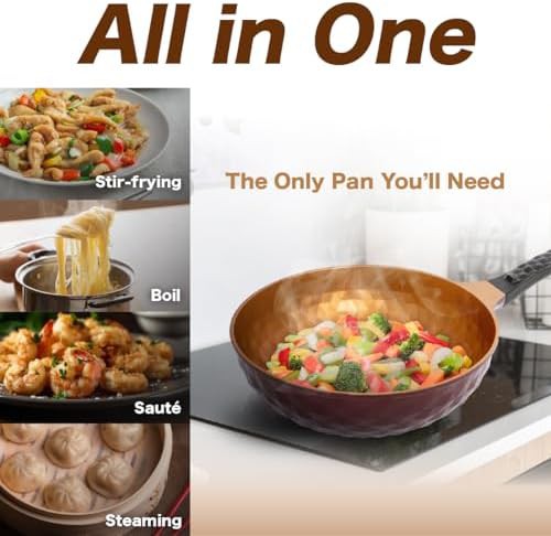 Large Titanium Chinese Style Stir Fry Pan — photo 5