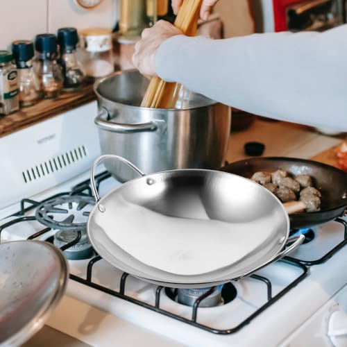 Stainless steel dual handle wok set — photo 5