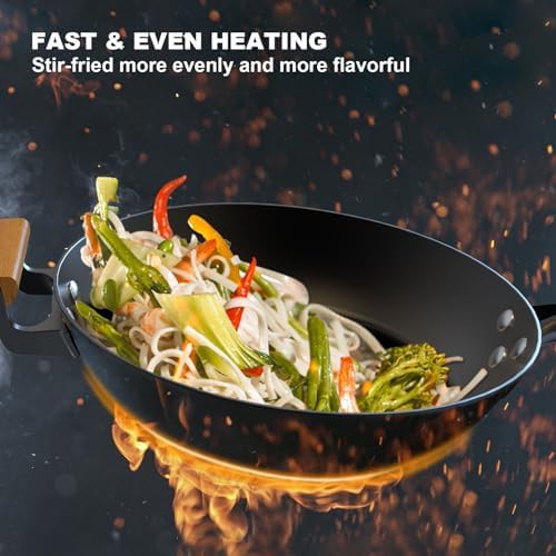 Cast iron nonstick wok with detachable handle — photo 3