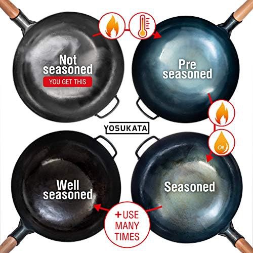 Silver round bottom wok with utensil set — photo 5
