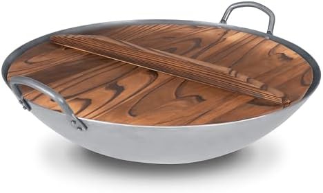 Canton charred lid 16 inch hammered wok