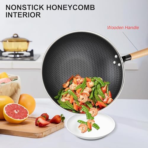 Abangdun stainless steel round bottom honeycomb wok — photo 3