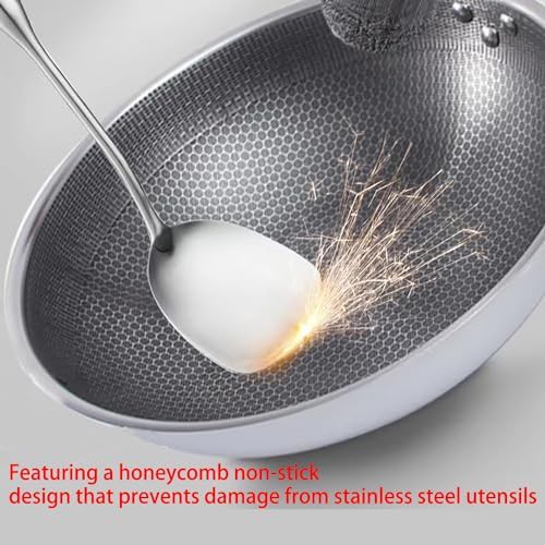 Abangdun stainless steel round bottom honeycomb wok — photo 5