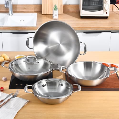 Eleven Inch Stainless Steel Wok with Lid — photo 5