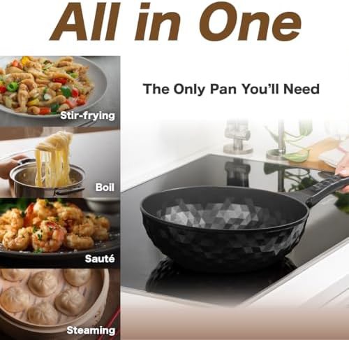 Diamond Titanium Nonstick Wok with Lid — photo 4
