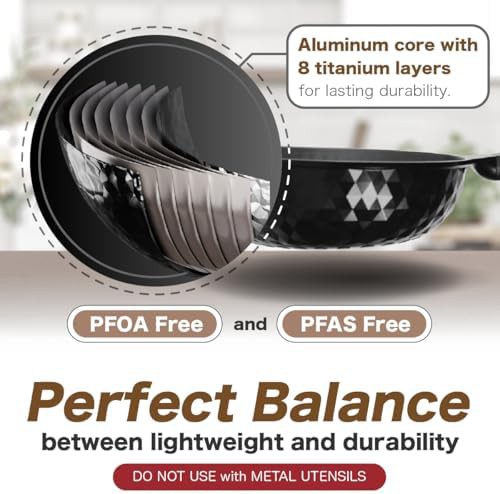 Diamond Titanium Nonstick Wok with Lid — photo 5