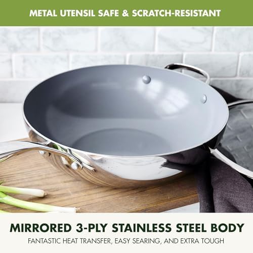 Valencia Pro Stainless Steel 12 in Wok with Lid — photo 5