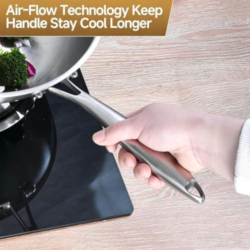 Twelve Inch Stainless Steel Wok with Detachable Handle — photo 4