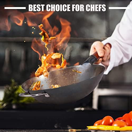 Hand hammered carbon steel wok bundle — photo 4