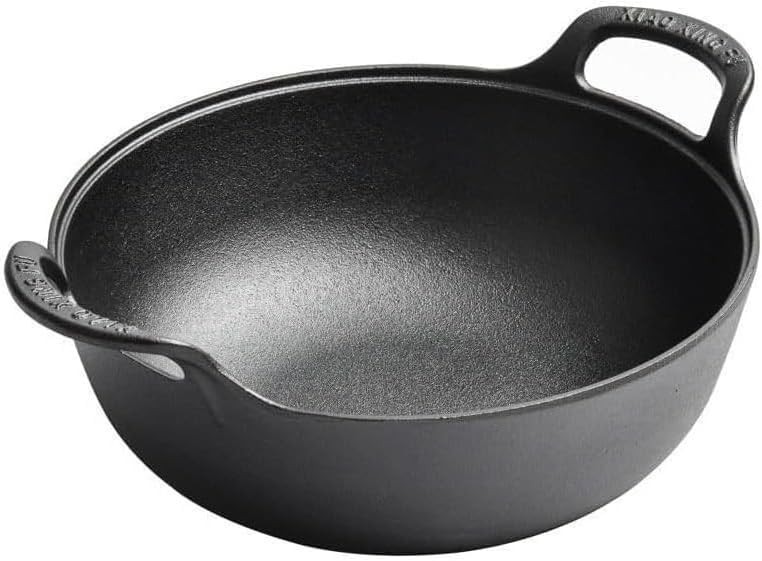 Small Cast Iron Induction Grilling Wok 8 in