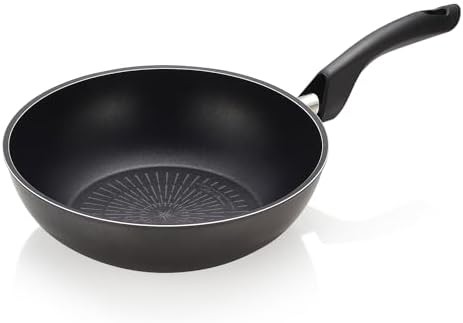 Grey titanium nonstick induction wok 30cm