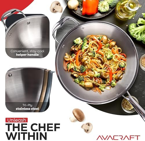Tri-Ply Stainless Steel 10 inch Wok — photo 5