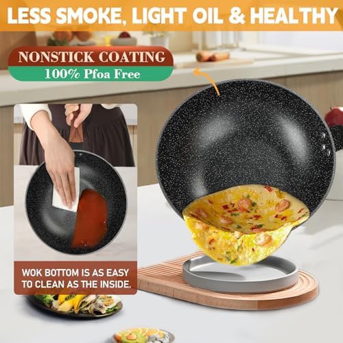 Stainless Steel Nonstick Wok with Steamer Basket — photo 3