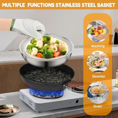 Stainless Steel Nonstick Wok with Steamer Basket — photo 5